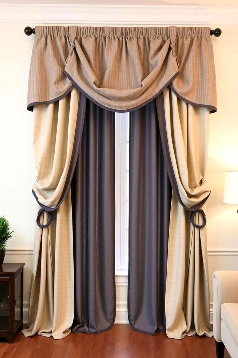 Layered Curtains and Valance Combo - 24 Window Valance Ideas