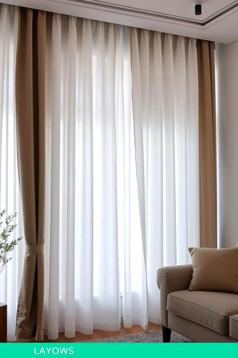 Layered Curtains for Depth and Texture - 24 Living Room Curtain Ideas
