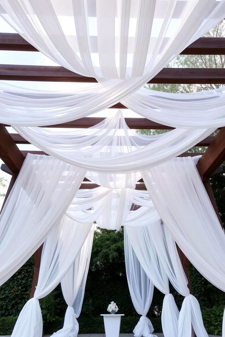 Layered Fabric Draping - 24 Pergola Cover Ideas