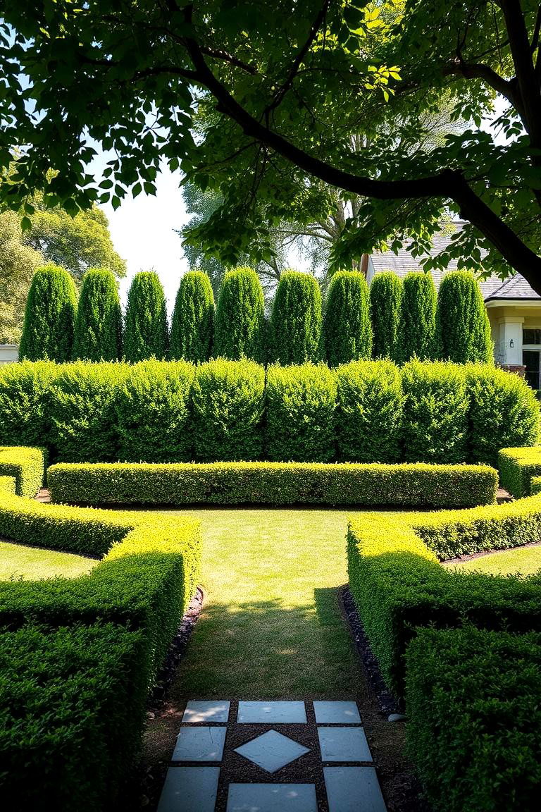 Layered Garden Privacy - 24 Front Yard Boxwood Designs