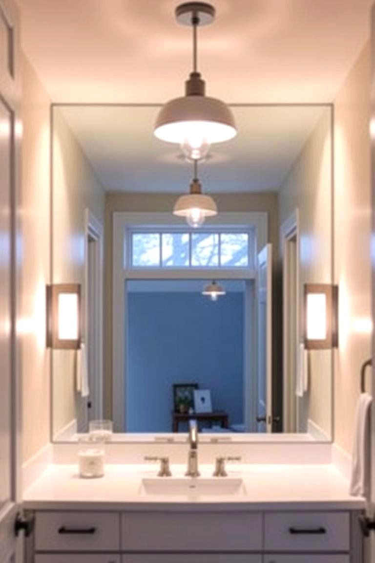 Layered Lighting Scheme - 24 Windowless Bathroom Ideas