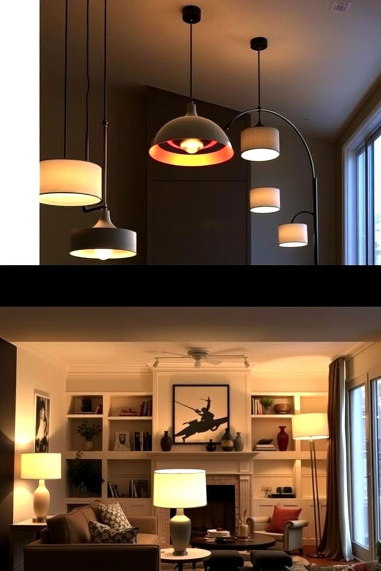 Layered Lighting for Ambiance - 24 Family Room Ideas