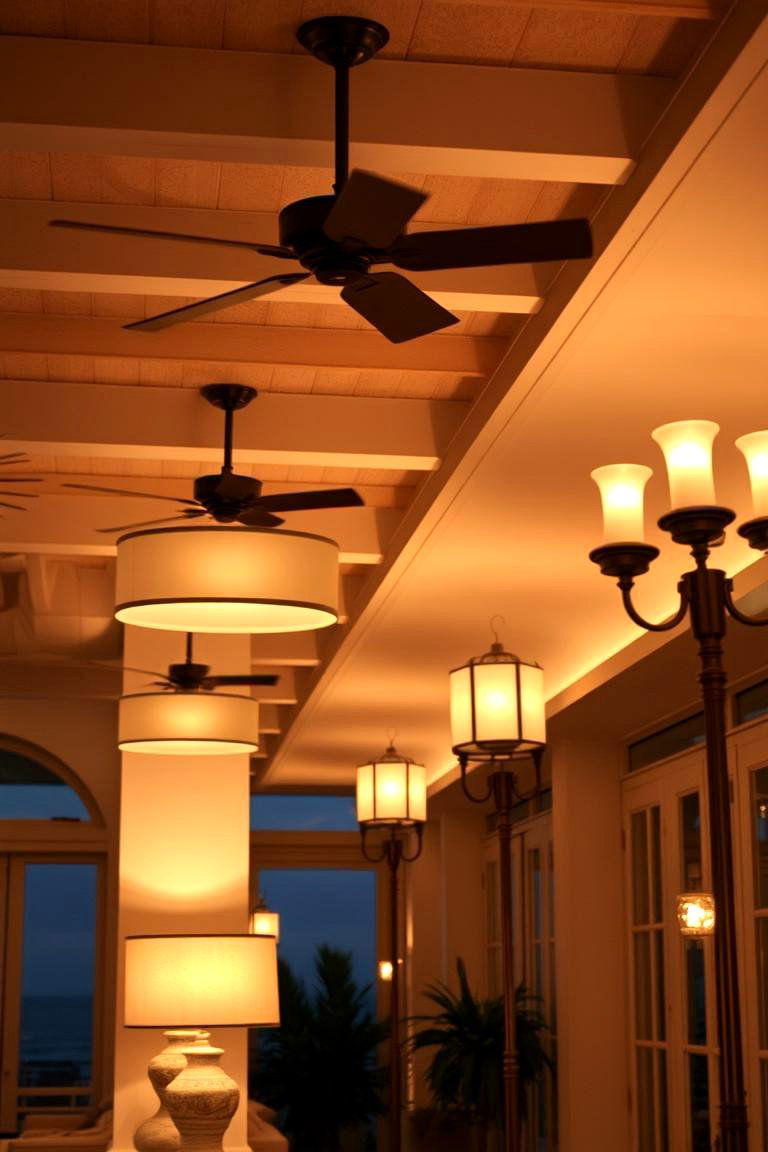 Layered Lighting for Ambience - 24 Coastal Living Room Ideas