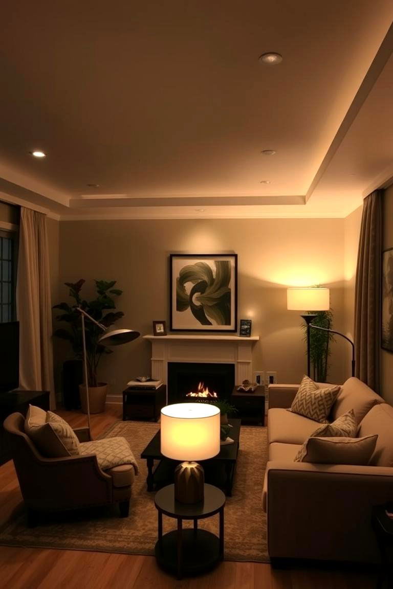 Layered Lighting - 24 Apartment Small Living Room Ideas