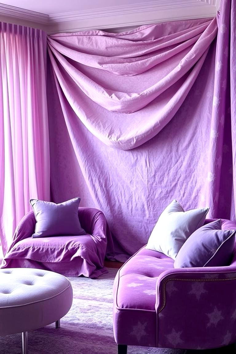 Layered Lilac Textures - 24 Lilac Bedroom Ideas