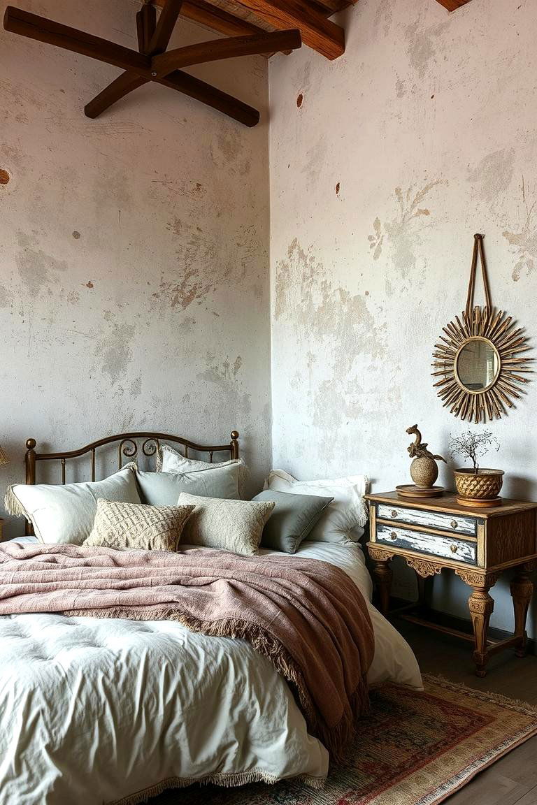 Layered Limewash Textures - 24 Limewash Bedroom Ideas