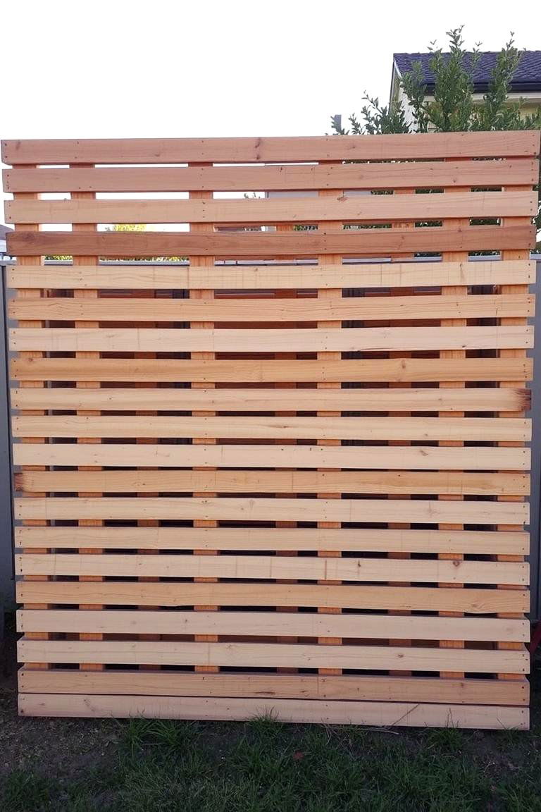 Layered Pallet Privacy Screen - 24 Pallet Fence Ideas