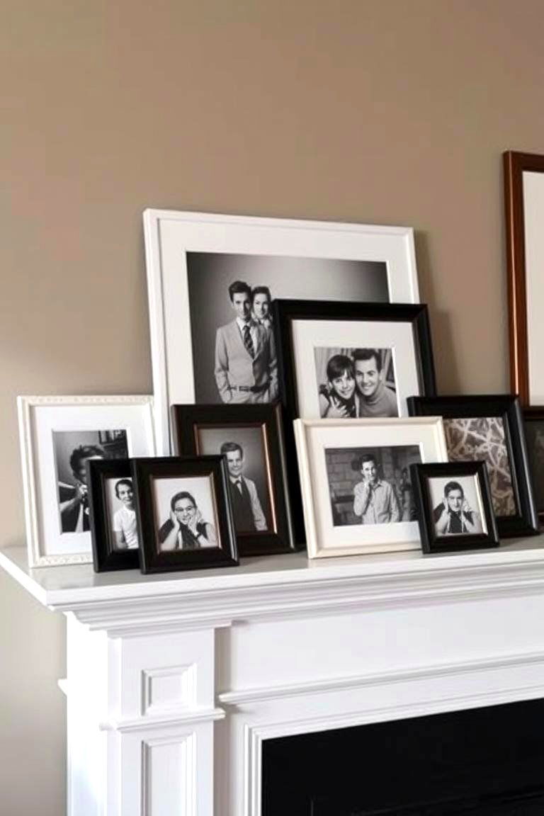Layered Picture Frame Shelf - 24 Photo Display Ideas