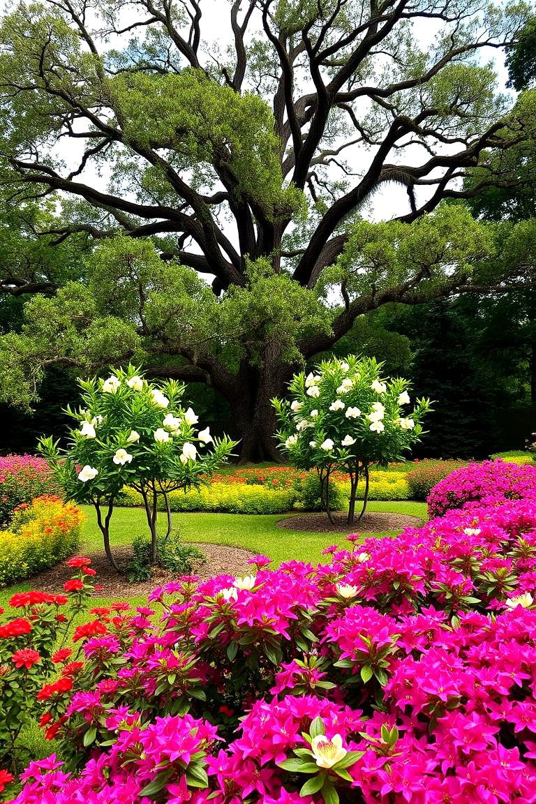 Layered Planting with Trees of Varying Heights - 24 Tree Landscaping Ideas