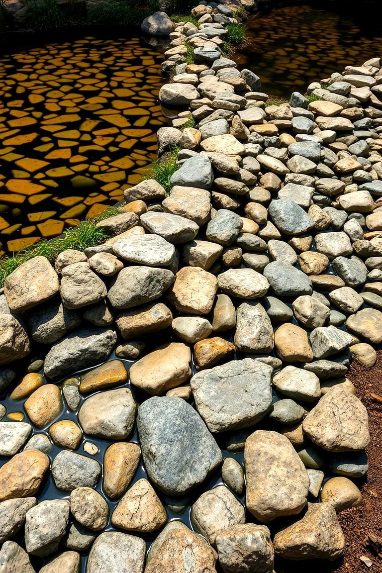 Layered Rock Garden Edge - 24 Pond Edging Ideas
