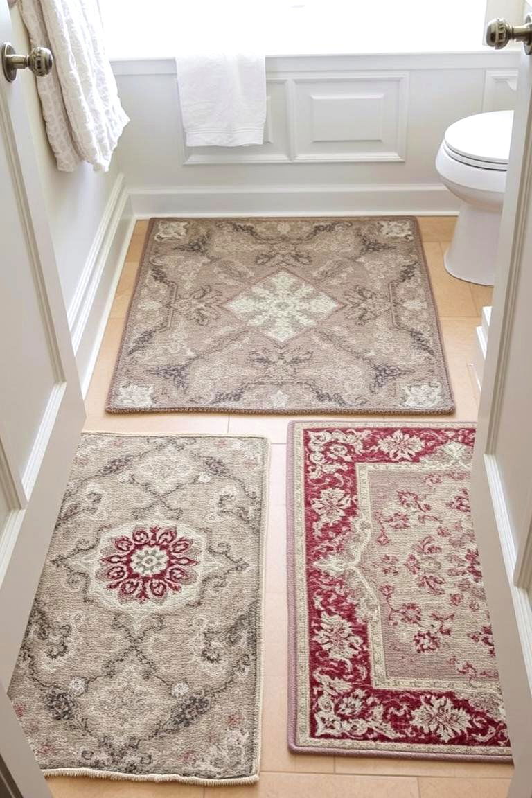 Layered Rugs - 24 Maximalist Bathroom Design Ideas