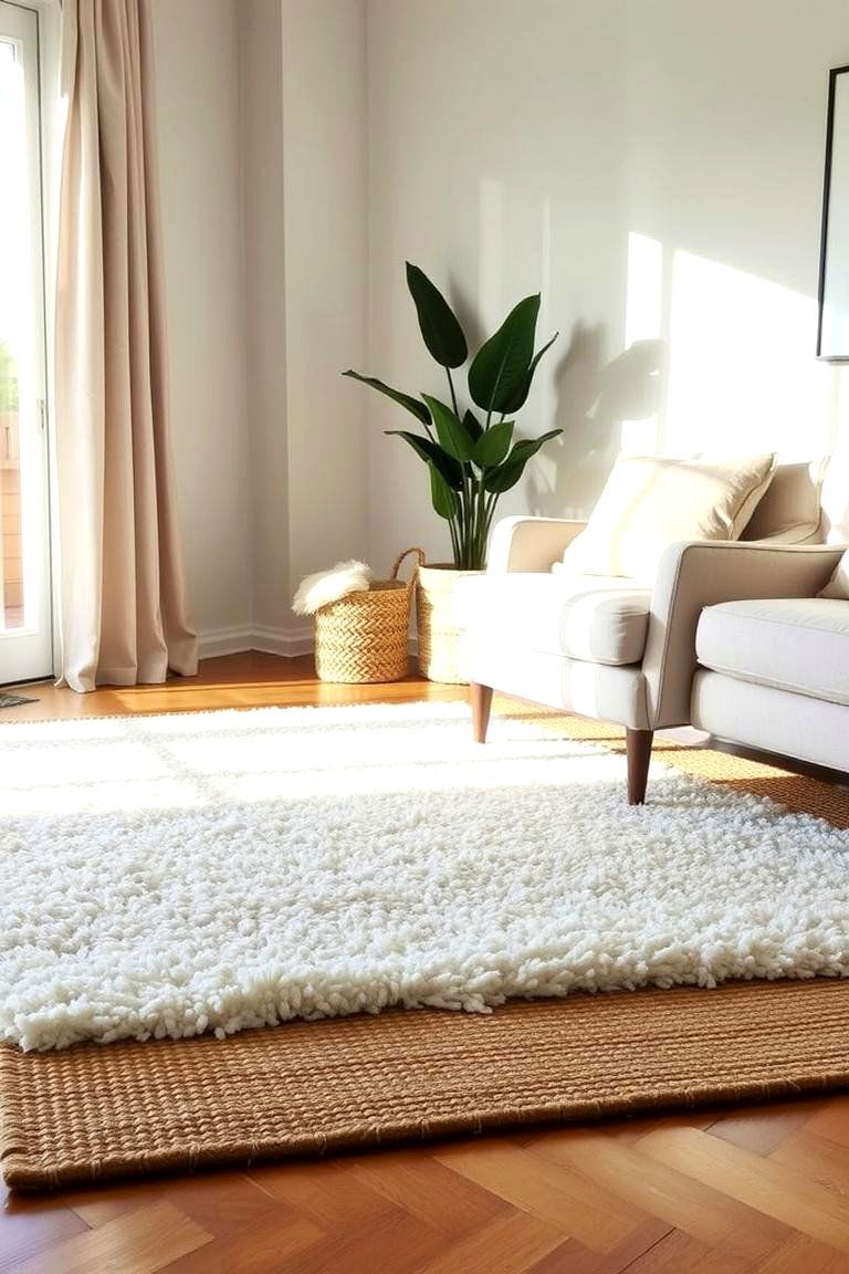Layered Rugs for Added Comfort - 24 Cozy Living Room Ideas