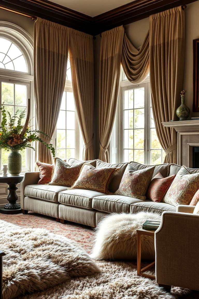 Layered Textile Accents - 27 1927s Living Room Design Ideas