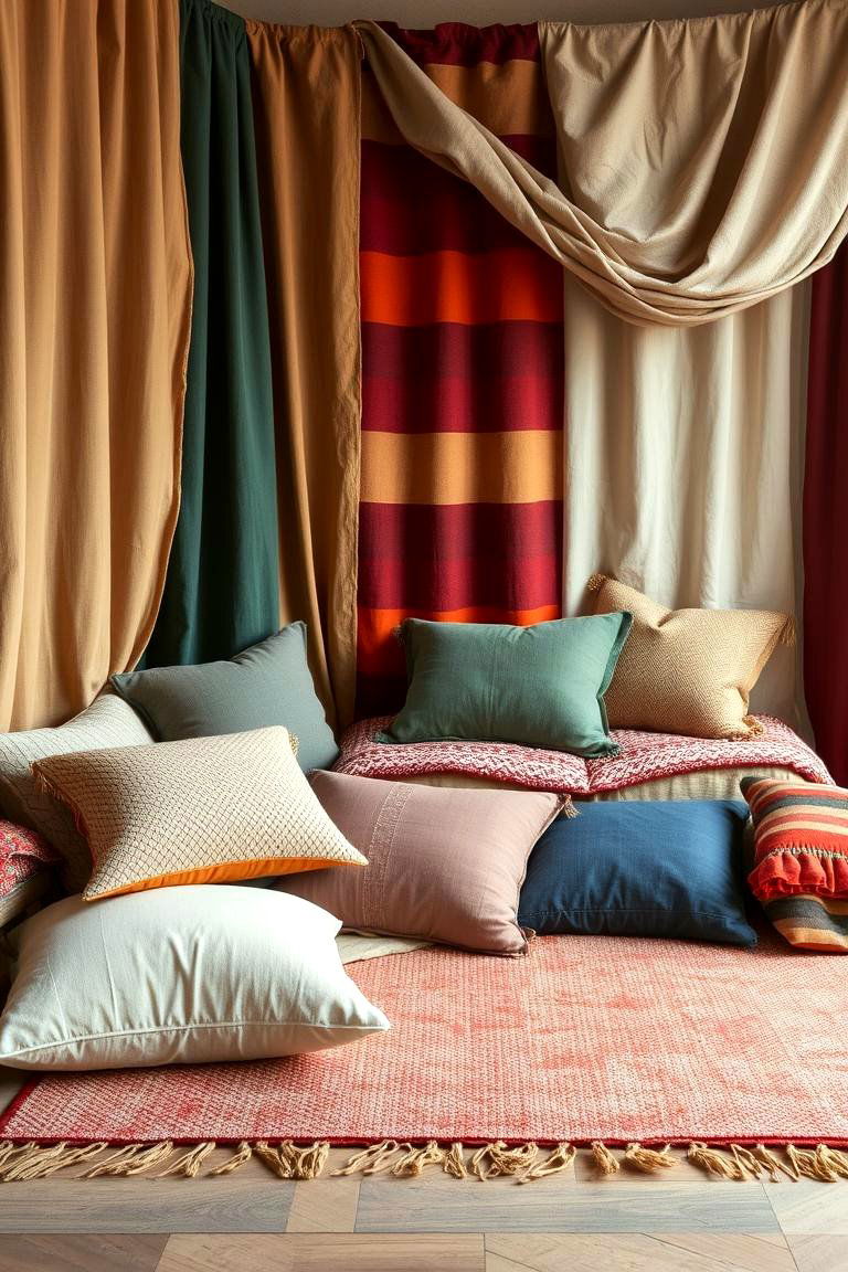 Layered Textile Comfort - 24 Boho Toddler Room Ideas