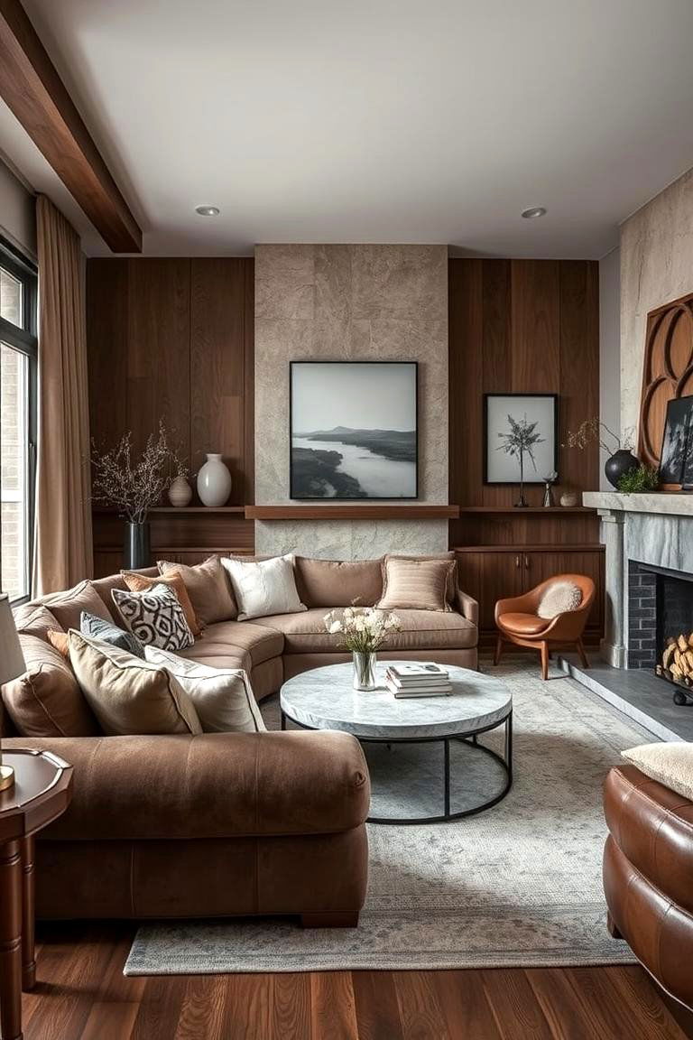 Layered Textural Depth - 24 Mansion Living Room Ideas
