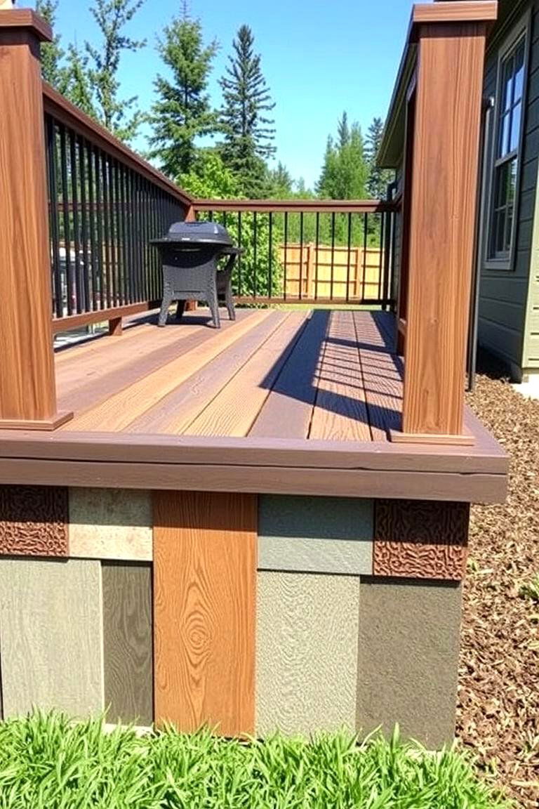 Layered Texture Combination - 24 Deck Skirting Ideas