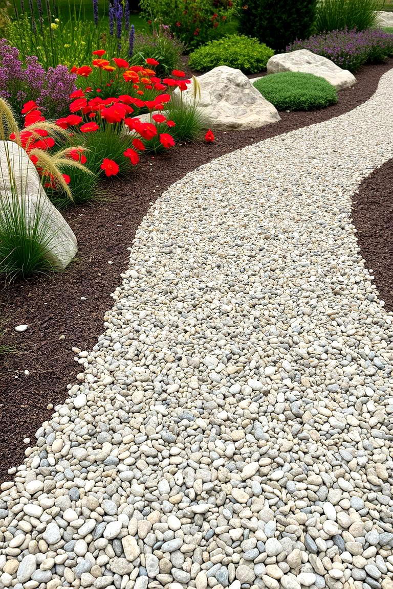 Layered Texture Trail - 24 Pea Gravel Walkway Ideas