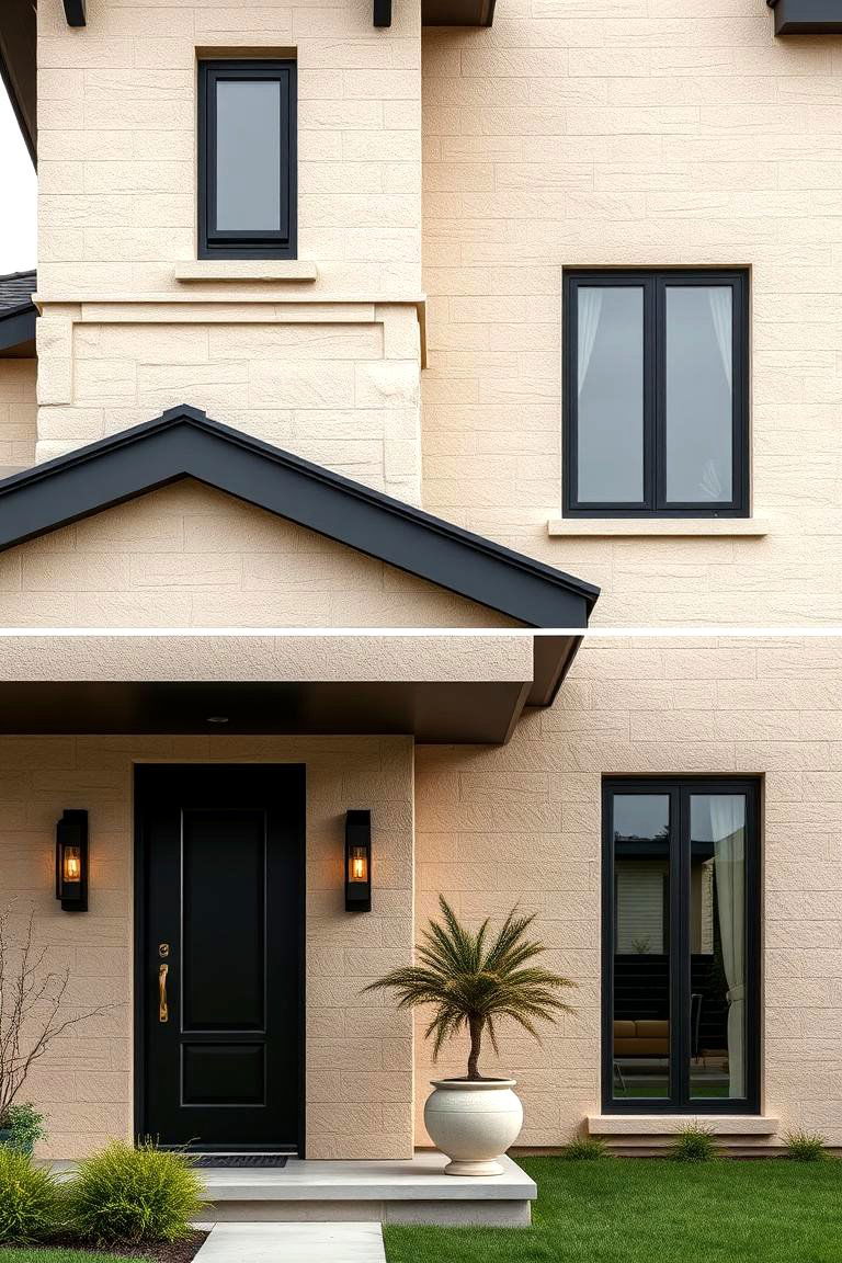 Layered Texture with Modern Minimalism - 24 beige and black house exterior ideas