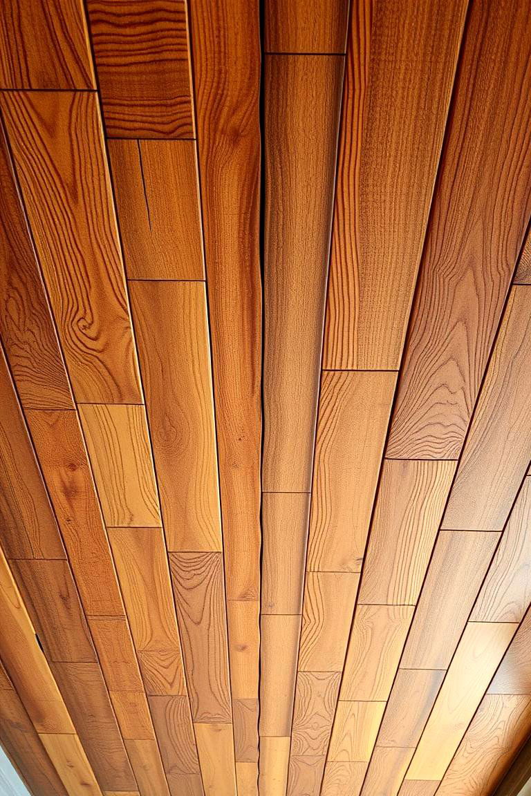 Layered Texture with Wood Panels - 24 Sunroom Ceiling Ideas