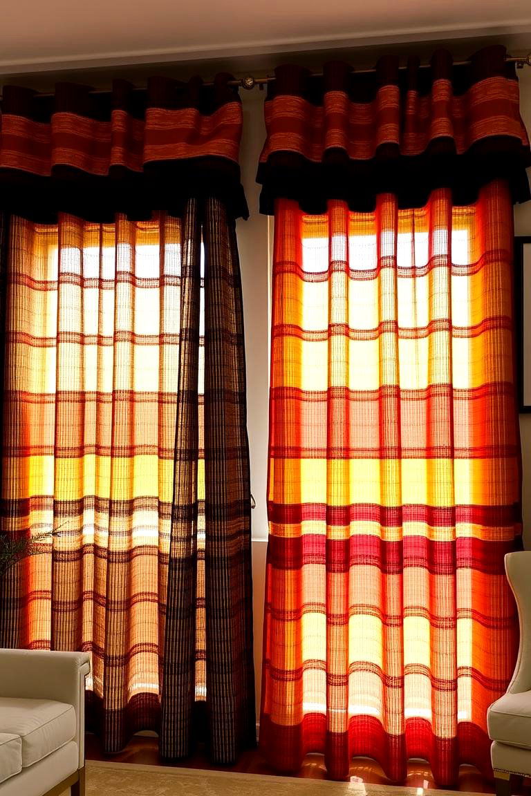 Layered Textured Curtains - 24 Colorful Boho Decor Ideas