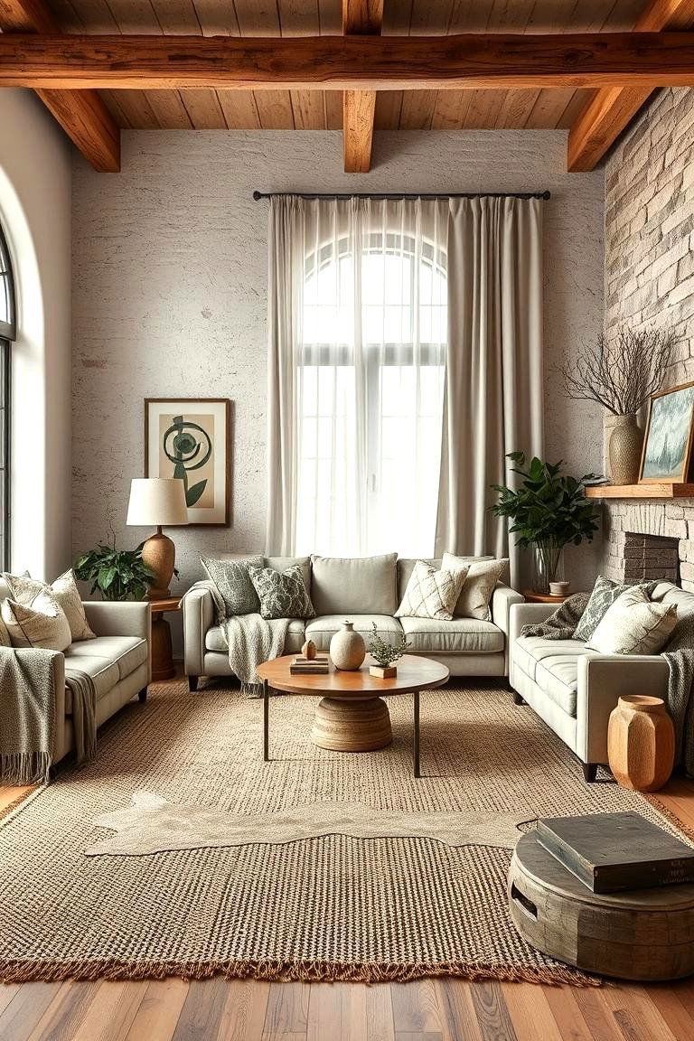 Layered Textured Decor - 24 Joanna Gaines Living Room Ideas