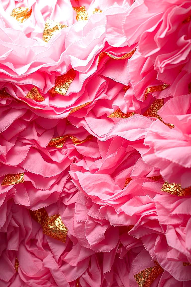 Layered Textures in Pink and Gold - 24 Pink and Gold Bedroom Ideas