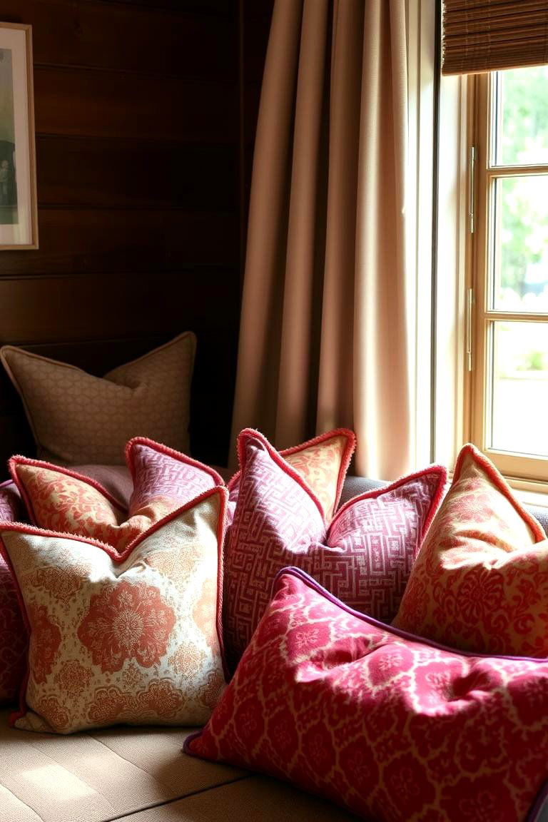 Layered Throw Pillows - 24 Colorful Boho Bedroom Ideas