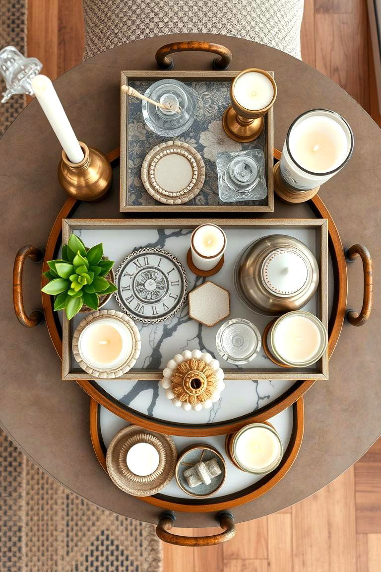 Layered Tray Styling - 24 Coffee Table Decor Ideas