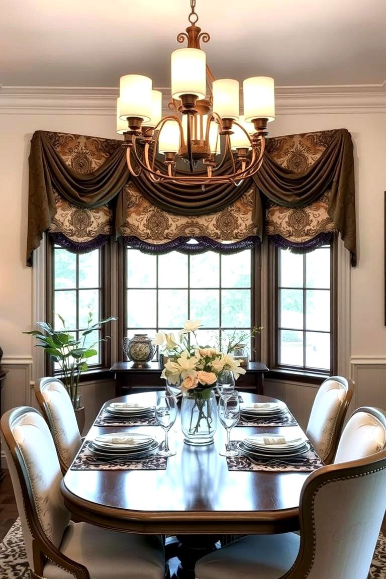 Layered Valances - 24 Dining Room Window Treatments
