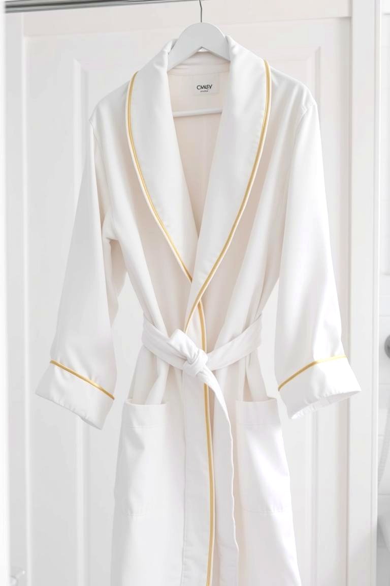 Layered White and Gold Textiles - 24 White and Gold Bathroom Ideas