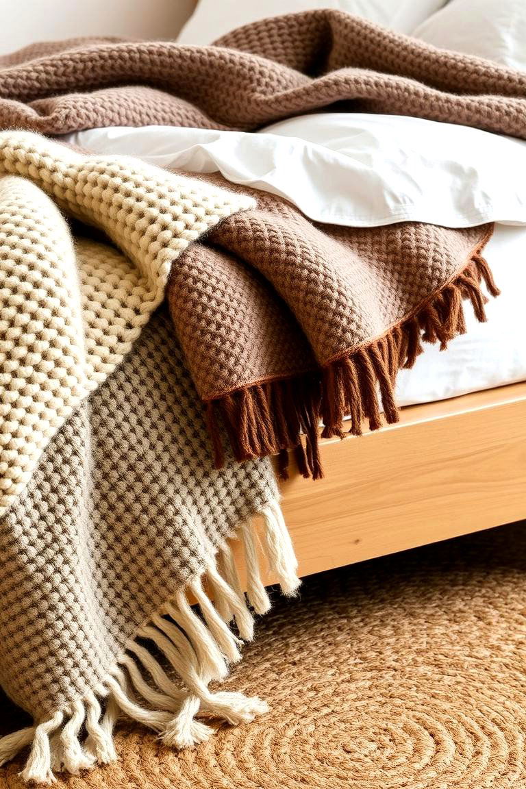 Layering Different Natural Textures - 24 earthy bedroom ideas