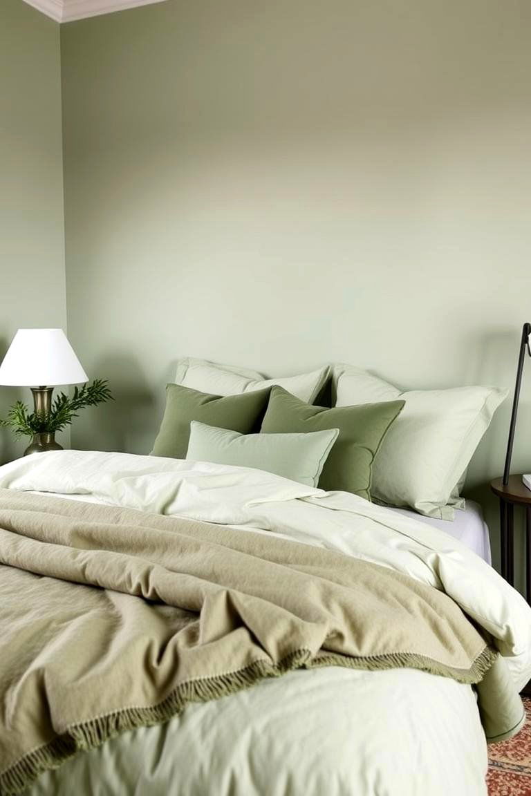 Layering Different Shades of Sage Green - 24 Sage Green Bedroom Ideas
