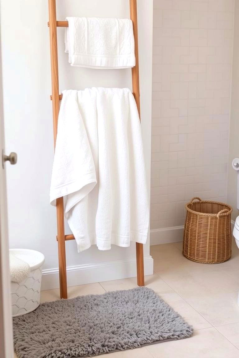 Layering with Textiles - 24 Neutral Bathroom Ideas