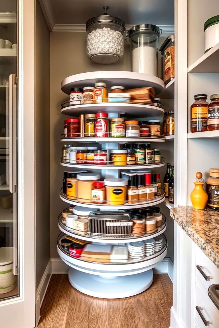 Lazy Susan for Corner Spaces - 24 Kitchen Pantry Ideas