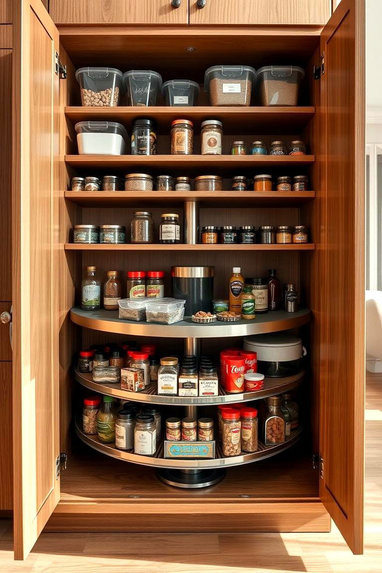 Lazy Susan for Pantry Cabinets - 24 cabinet storage ideas