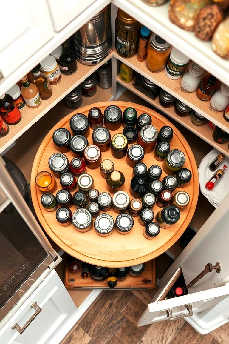 Lazy Susans for Corner Pantries - 24 Pantry Shelving Ideas