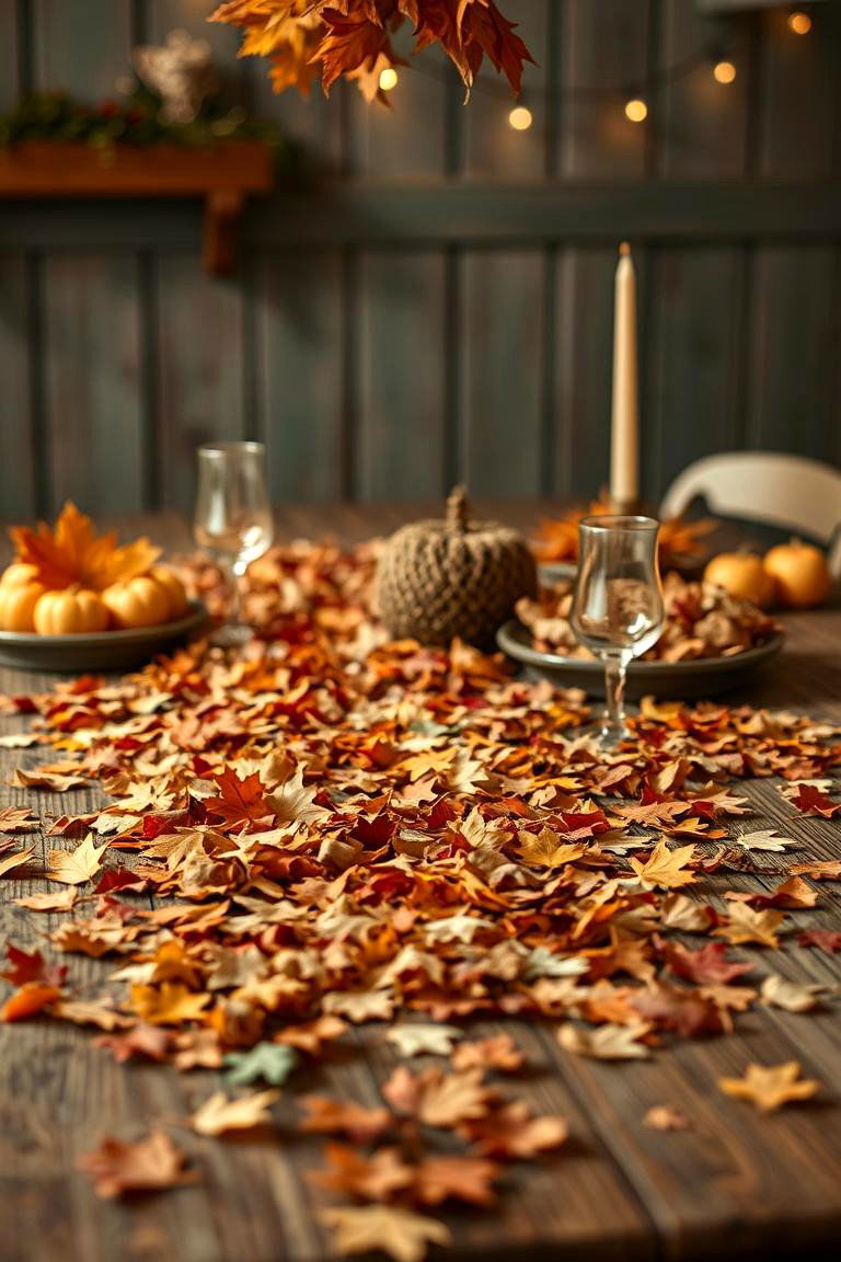 Leaf Confetti and Table Scatter - 24 Fall Table Decor Ideas
