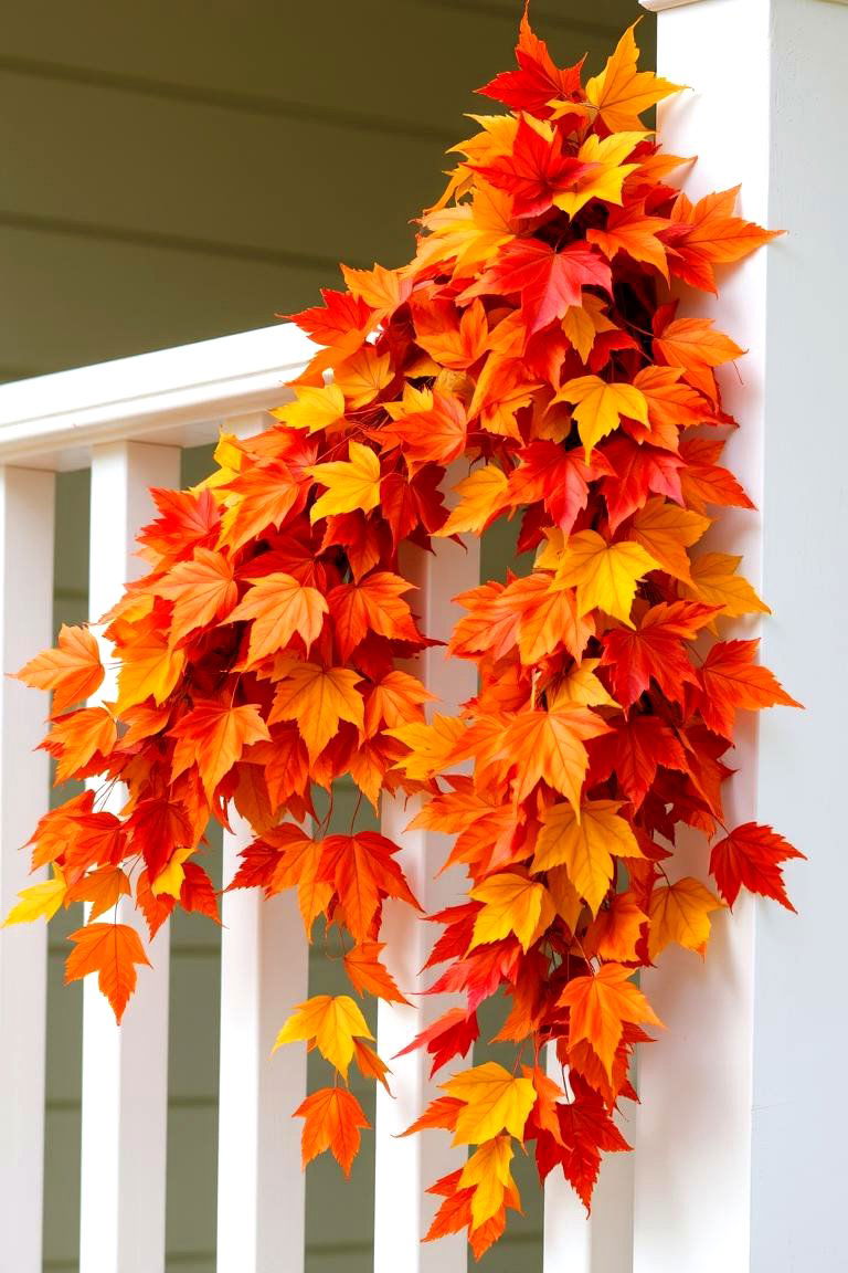 Leaf Garland for a Natural Touch - 24 Fall Porch Decor Ideas