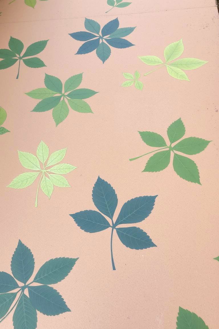 Leaf Imprints - 24 Painted Floor Ideas