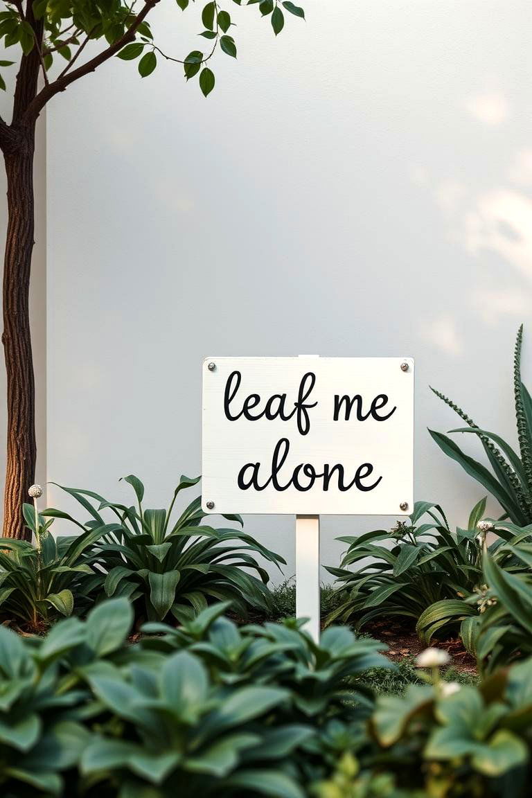 Leaf Me Alone - 24 Funny Garden Sign Ideas
