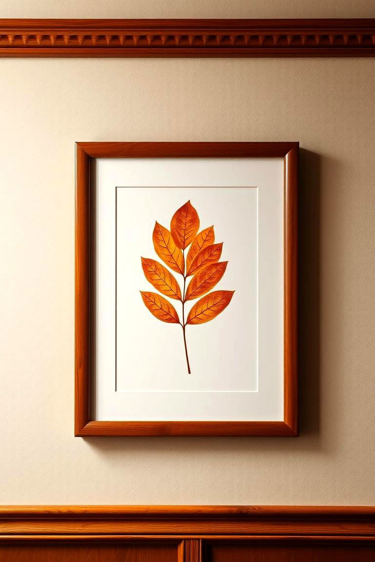 Leaf Printed Wall Art - 24 Fall Decor Ideas