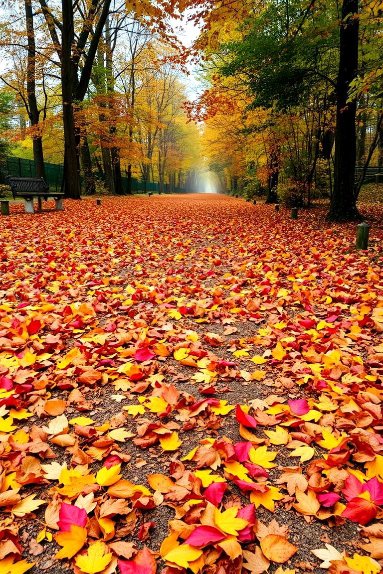 Leaf Strewn Paths for Autumn Beauty - 24 Natural Walkway Ideas