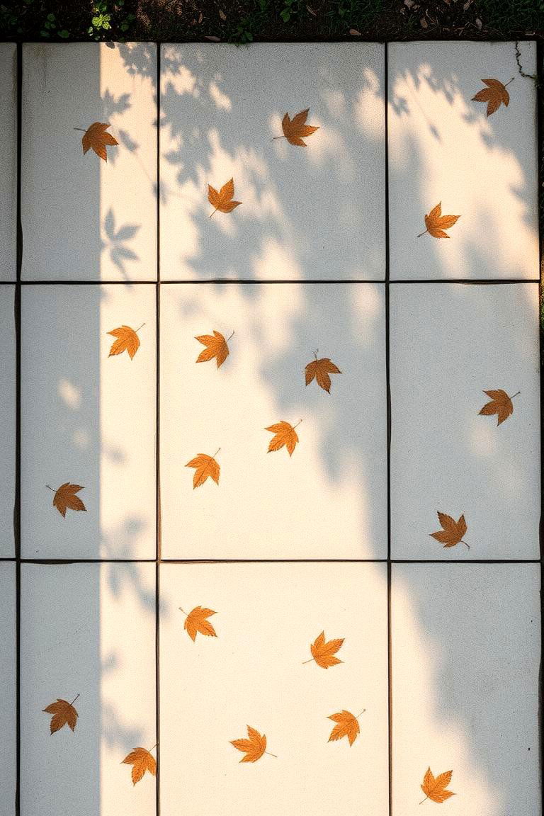 Leaf or Nature Inspired Motifs - 24 Painted Concrete Patio Ideas