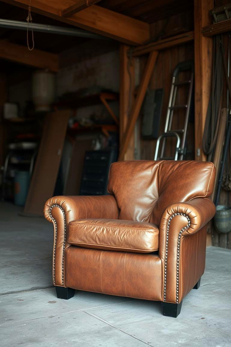 Leather Accents - 24 Rustic Garage Ideas