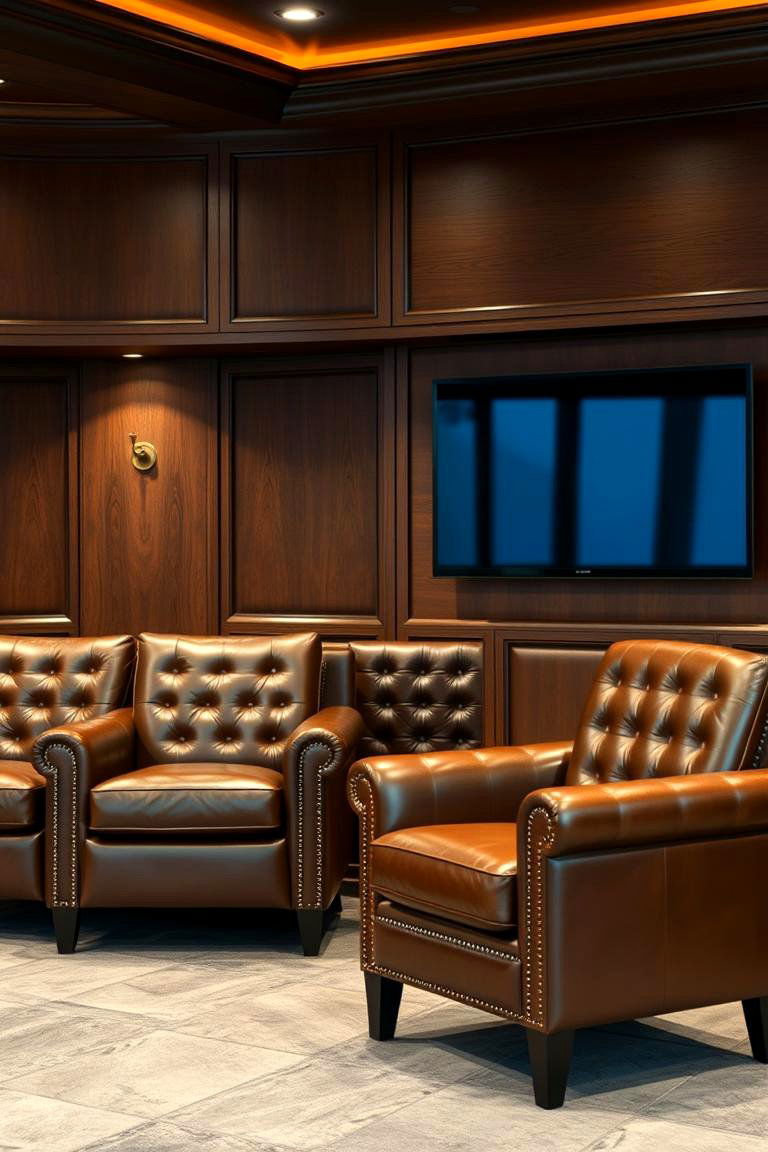 Leather Accents and Textures - 24 Hunting Man Cave Ideas