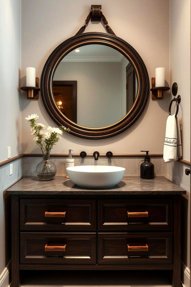 Leather Details - 24 Western Bathroom Ideas