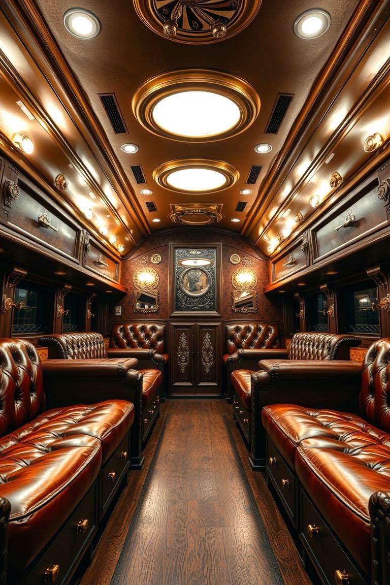 Leather Furnishings with Metal Detailing - 24 Steampunk Interior Design Ideas