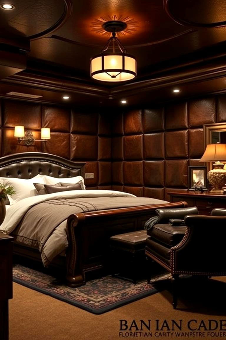 Leather Luxe Bedroom - 24 Man Cave Bedroom Ideas
