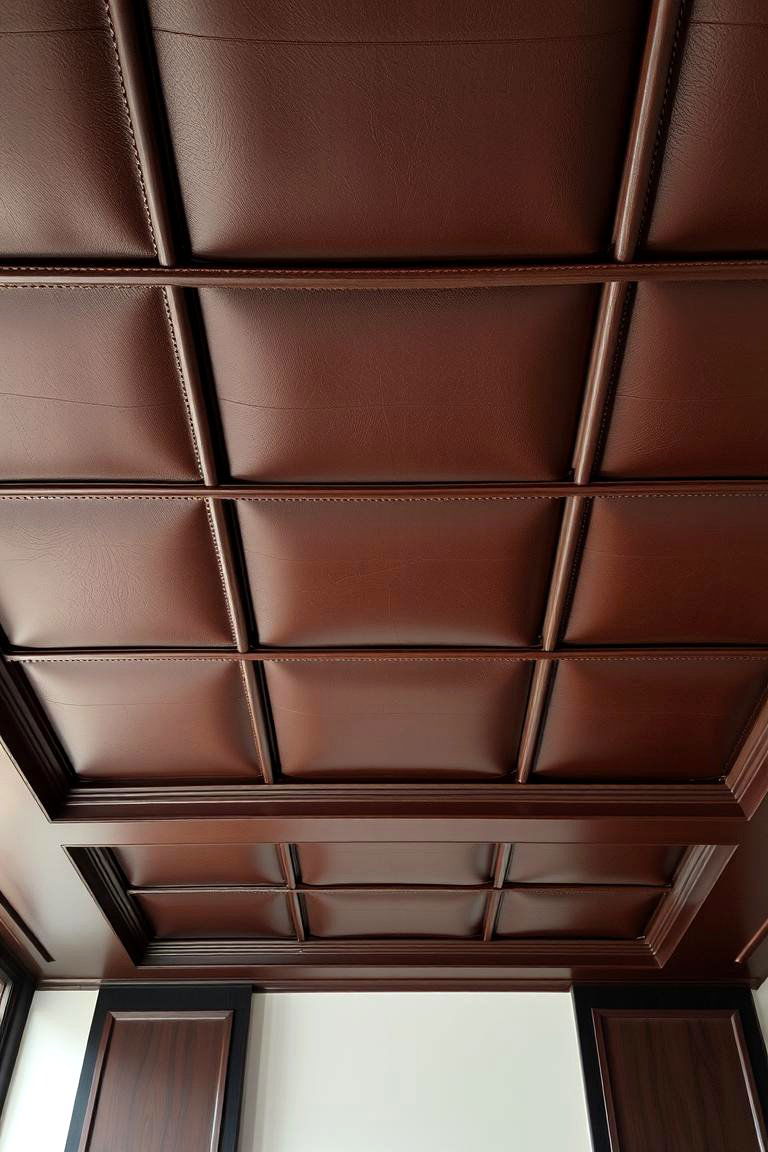 Leather Panel Ceiling - 24 Rustic Ceiling Ideas