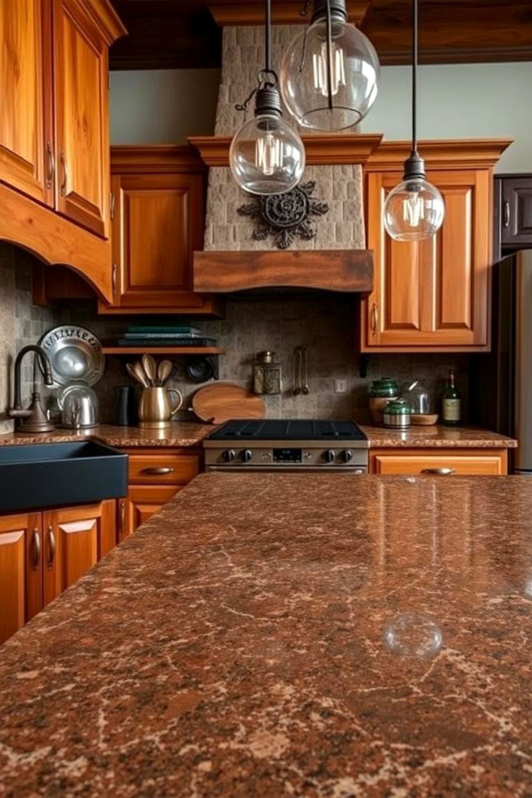 Leathered Granite for Texture - 24 Granite Kitchen Countertop Ideas